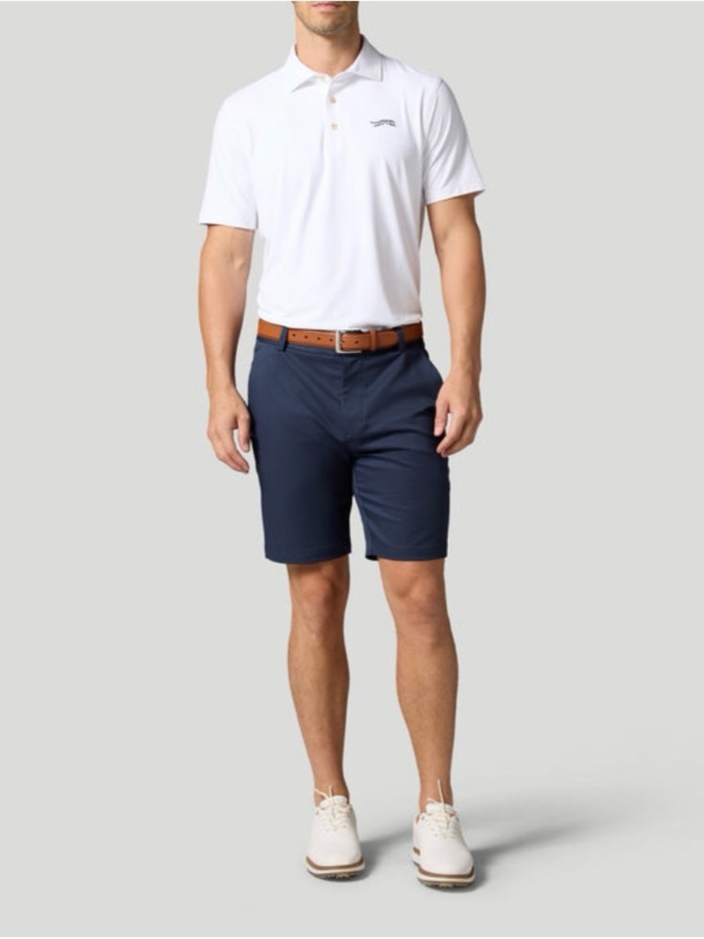 Men's Flat-Front Navy Performance Shorts